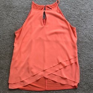 Orange sleeveless blouse